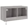 vidaXL TV Wall Cabinet with LED Lights Grey Sonoma 80x35x41 cm