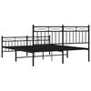 vidaXL Metal Bed Frame without Mattress with Footboard Black 160x200cm