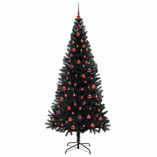 vidaXL Christmas Tree with 300 LEDs with Stand Black 210 cm PVC