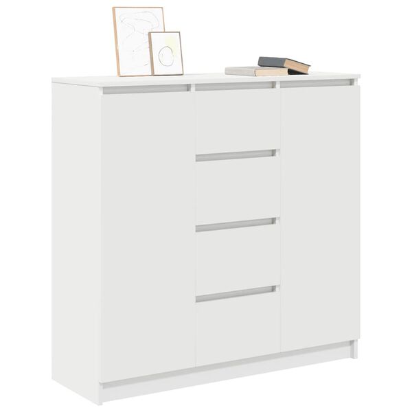 vidaXL Sideboard with Drawers White 100.5x35x98.5 cm Engineered Wood