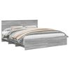 vidaXL Bed Frame Grey Sonoma 200 x 200 cm Engineered Wood