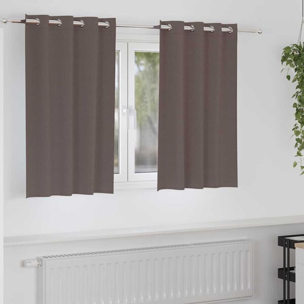 vidaXL Blackout Curtains with Rings 2 pcs Dark Brown 140 x 140 cm