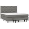 vidaXL Box Spring Bed with Mattress Dark Grey 160x200 cm Fabric