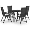 vidaXL 5 Piece Garden Dining Set Aluminium Black