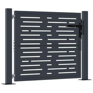 vidaXL Garden Gate Anthracite 100x75 cm Steel Square Design