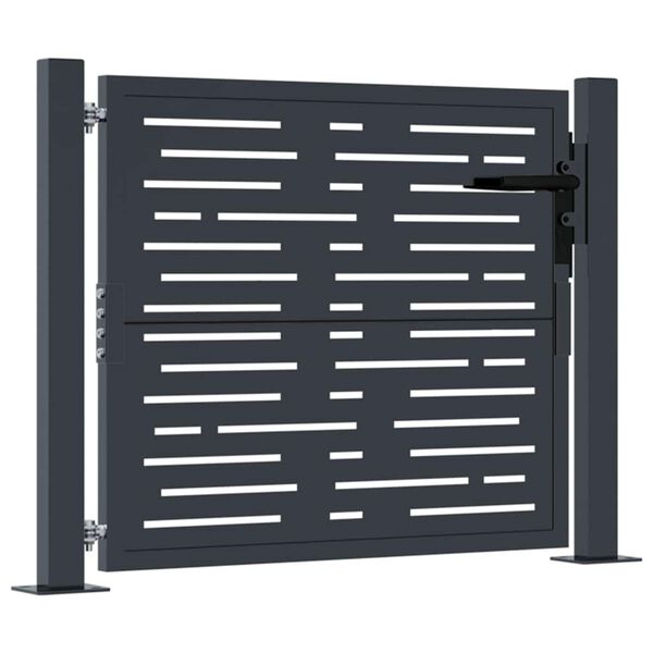 vidaXL Garden Gate Anthracite 100x75 cm Steel Square Design