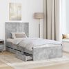 vidaXL Bed Frame with Drawer Concrete Grey 90 x 190 cm Engineer Wood