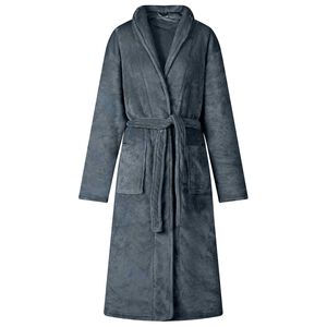 vidaXL Bathrobe without Hood Navy Blue XXL Flannel