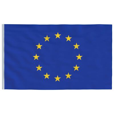 vidaXL Europe Flag and Pole 5.55 m Aluminium