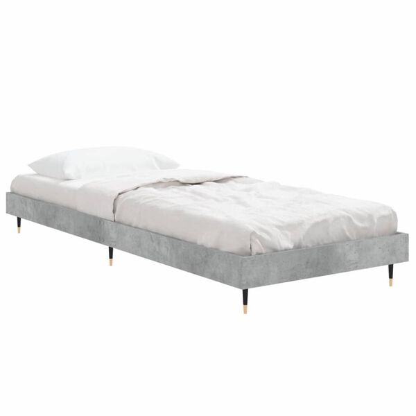 vidaXL Bed Frame without Mattress Concrete Grey 75x190 cm Small Single