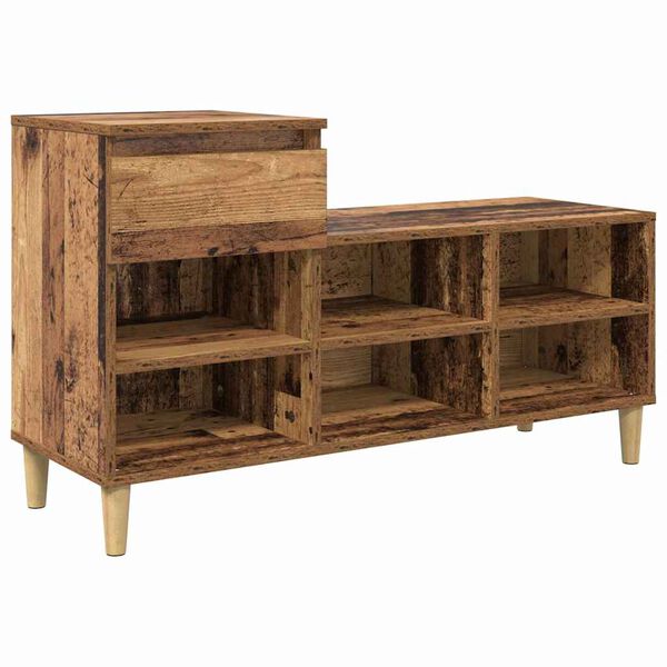 vidaXL Shoe Cabinet Old Wood 102 x 36 x 60 cm Engineered Wood