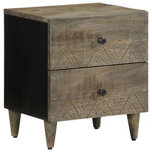 vidaXL Bedside Cabinet Light Grey 40x33x46 cm Solid Wood Mango