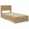 vidaXL Bed Frame with Drawer Artisan Oak 100 x 200 cm Engineered Wood