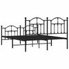 vidaXL Metal Bed Frame without Mattress with Footboard Black 140x200cm