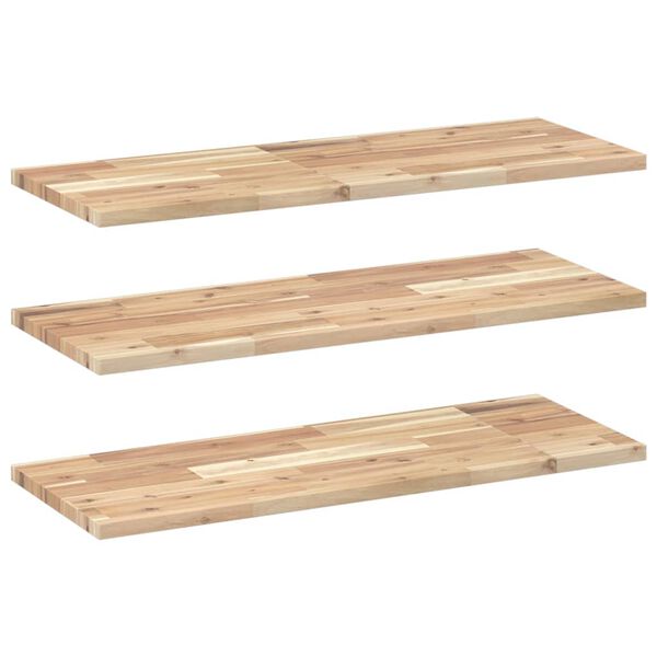 vidaXL Floating Shelves 3 pcs 80x30x2 cm Untreated Solid Wood Acacia