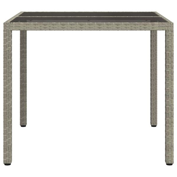 vidaXL Garden Dining Table Grey 90 x 90 x 75 cm Poly Rattan