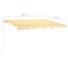 vidaXL Manual Retractable Awning 400x350 cm Yellow and White