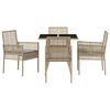 vidaXL Garden Dining Set 5 pcs Beige Poly Rattan