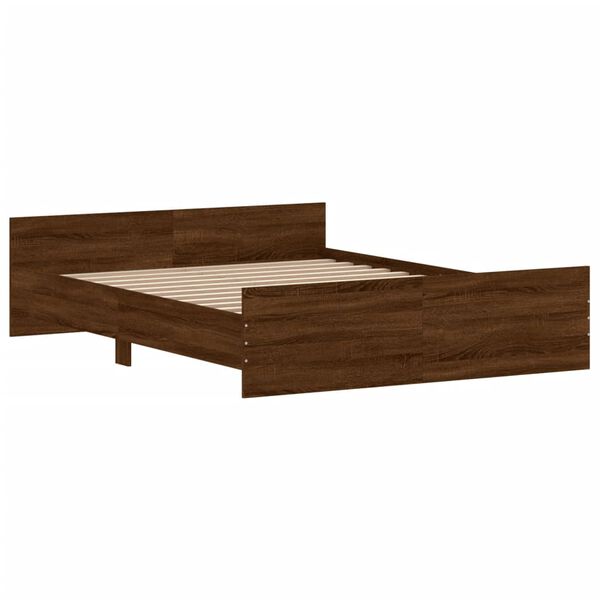 vidaXL Bed Frame without Mattress Brown Oak 140x200 cm