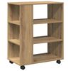 vidaXL Rolling Cabinet Artisan Oak 60x35x75 cm Engineered Wood