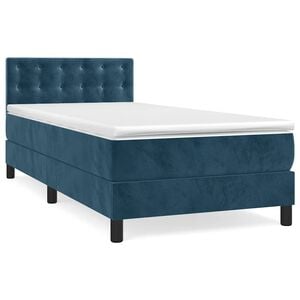 vidaXL Box Spring Bed with Mattress Dark Blue 80x200 cm Velvet