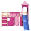 vidaXL Kids' Loft Bed with Tower without Mattress Pink 90x190 cm Single