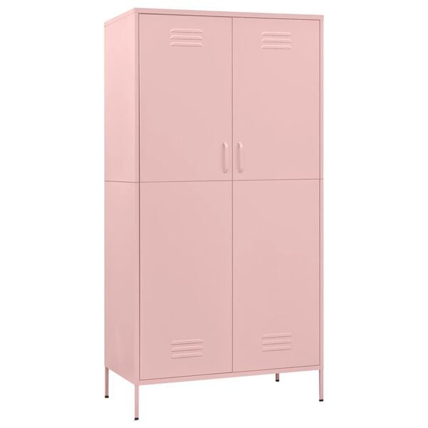 vidaXL Wardrobe Pink 90x50x180 cm Steel
