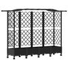 vidaXL Raised Bed with Trellis and Roof Black 203.5 x 40 x 129 cm PP