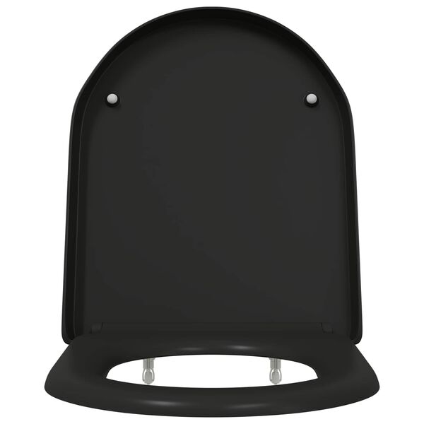 vidaXL Toilet Seat Black 46.2 x 36 x 4.3 cm Duroplast