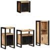 vidaXL Bathroom Furniture Set 4 pcs Brown and Black Solid Mango Wood