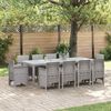 vidaXL Garden Dining Set 11 pcs Light Grey Polypropylene