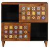 vidaXL Sideboard with Door Walnut 80 x 33.5 x 75 cm Solid Mango Wood