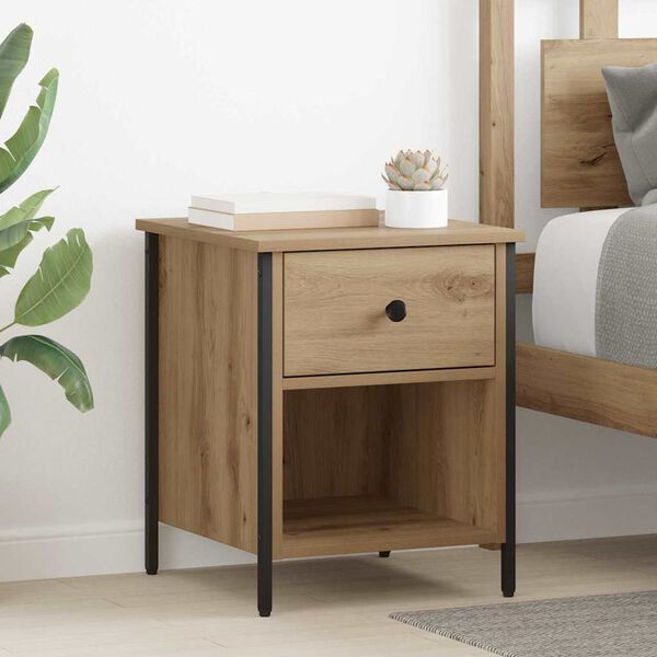 vidaXL Bedside Cabinet with Drawer 2 pcs Artisan Oak 40 x 42 x 50 cm