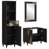vidaXL Bathroom Cabinet Set with Drawer 3 pcs Black Solid Mango Wood