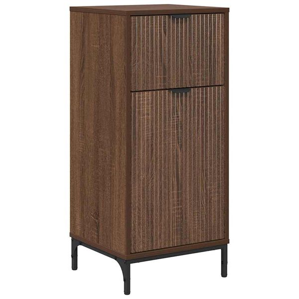 vidaXL Bathroom Cabinet with Drawer Brown Oak 39.5 x 36 x 88 cm