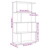 vidaXL Room Divider Bookcase 4-Tier Old Wood 70x24x129 cm Engineered Wood