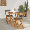 vidaXL Garden Bistro Set with Cushion 3 pcs Brown Solid acacia wood