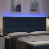 vidaXL LED Headboard with LED Strip Lights Manual Blue 200 cm Fabric