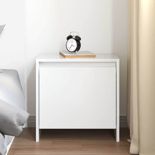 vidaXL Bedside Cabinet High Gloss White 45x34x44.5 cm Engineered Wood