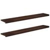 vidaXL Window Sills 2 pcs Dark Brown 160 x 30 x 2 cm Solid Beech Wood