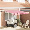 vidaXL Retractable Awning Red and White 300 x 250 cm Fabric and Steel