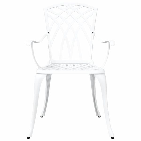 vidaXL Garden Chair 2 pcs White 53 x 51 x 88.5cm Aluminium