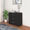 vidaXL Chest of Drawers Engineered Wood 71x35x68 cm Black