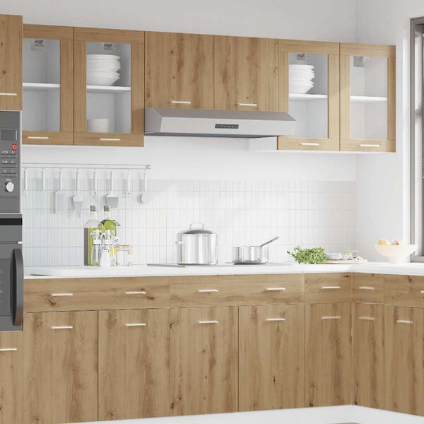 vidaXL Hanging Glass Cabinet Lyon Artisan Oak 40x31x60 cm Engineered Wood