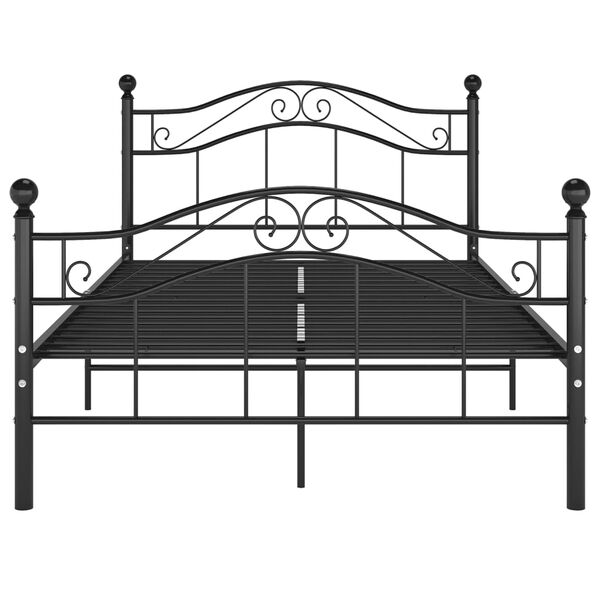 vidaXL Bed Frame without Mattress Black Metal 120x200 cm