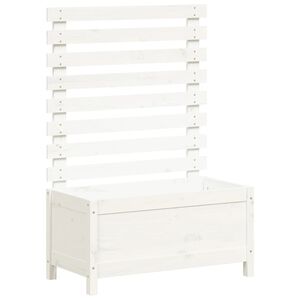 vidaXL Garden Planter with Rack White 79x39.5x114 cm Solid Wood Pine