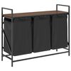 vidaXL Laundry Basket 3 Compartments with Shelf Brown Oak