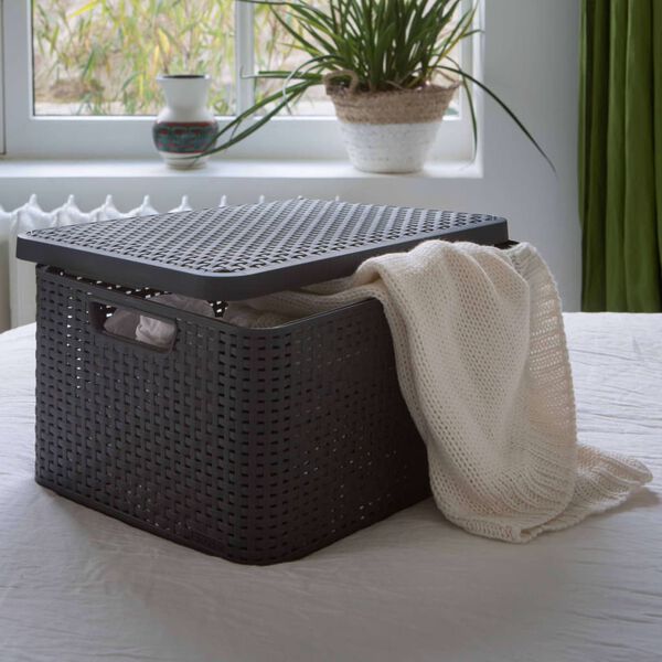 Curver Style Storage Boxes with Lid 3 pcs Size L Anthracite
