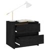 vidaXL Bedside Cabinet Black 40x30.5x35.5 cm Solid Pine Wood