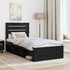 vidaXL Bed Frame with Headboard Black 75 x 190 cm Solid Pine Wood